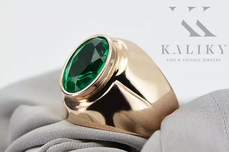 Ring Vintage Jewlery Emerald Original Vintage 14K Rose Gold vrc296r
